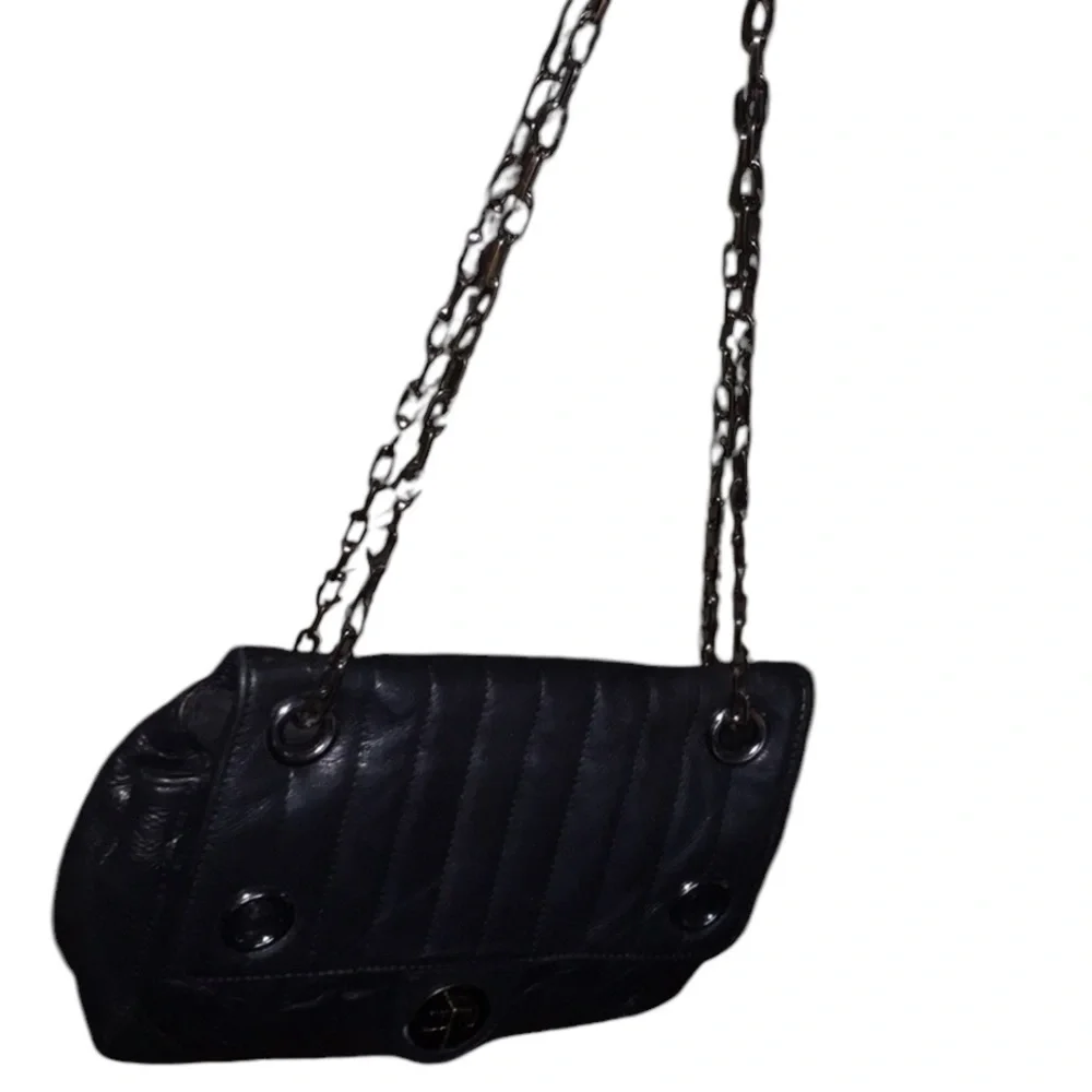 Claudia Ciuti black Quilted Leather Bag Adjustable Chain Strap